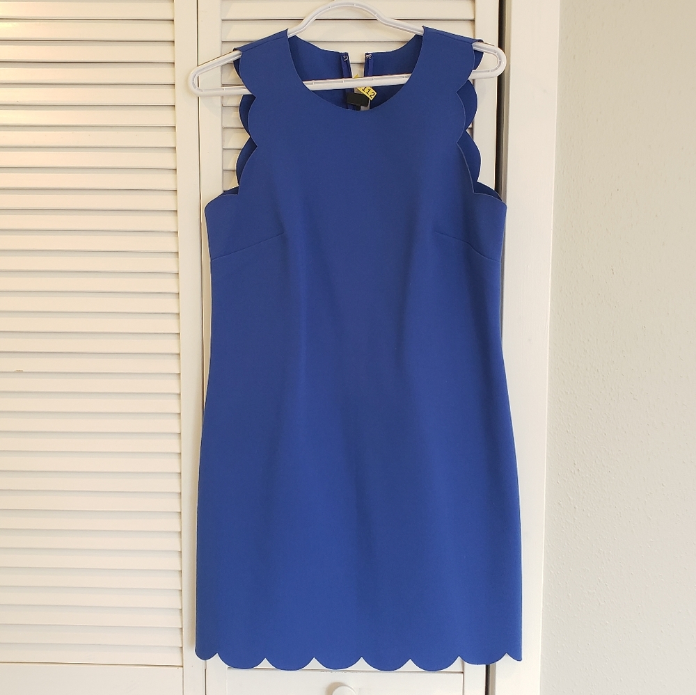 J Crew Scalloped Hem Sheith Dress